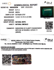 6.57/CT Natural Panna Stone with Govt. Lab Certificate-3441